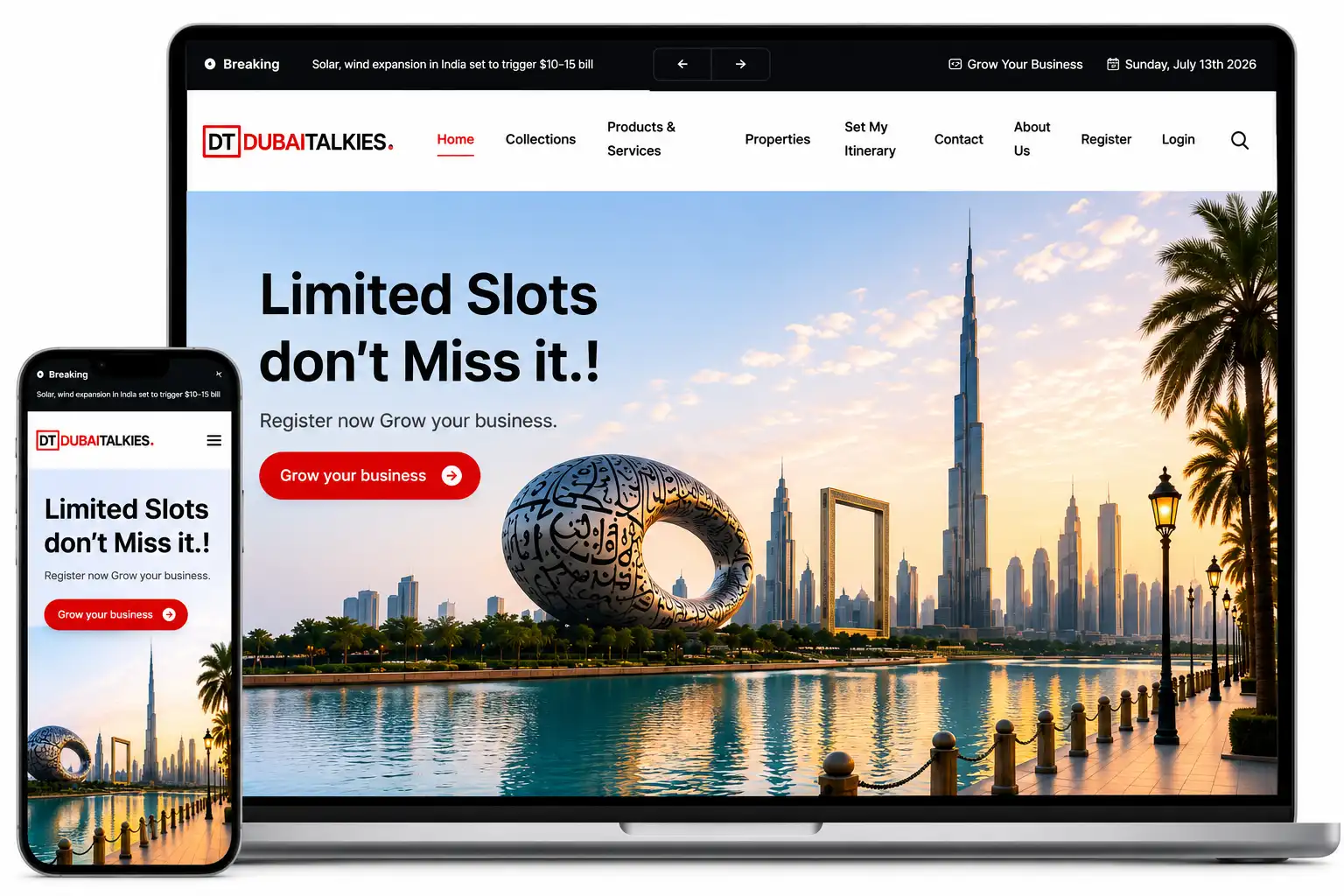 Dubaitalkies website preview